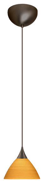 Buy bronze-with-oak-2-875-x-5-x-5-glass-and-amber-brown-shade Domi Pendant by Besa