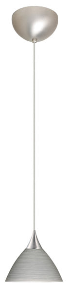 Buy satin-nickel-with-titan-2-875-x-5-x-5-glass-and-white-shade Domi Pendant by Besa