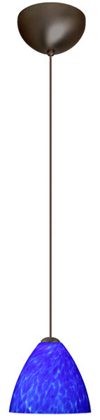 Buy bronze-with-blue-cloud-4-5-x-5-x-5-glass-and-blue-shade Mia Pendant by Besa