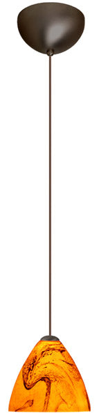 Buy bronze-with-habanero-4-5-x-5-x-5-glass-and-amber-brown-shade Mia Pendant by Besa