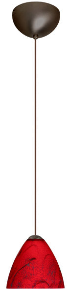 Buy bronze-with-magma-4-5-x-5-x-5-glass-and-red-shade Mia Pendant by Besa
