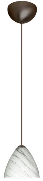 Buy bronze-with-marble-grigio-4-5-x-5-x-5-glass-and-black-white-combo-shade Mia Pendant by Besa