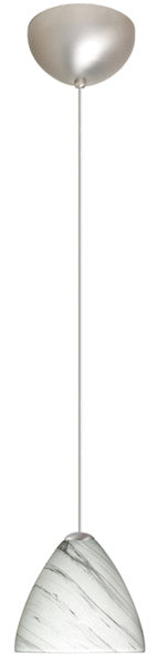 Buy satin-nickel-with-marble-grigio-4-5-x-5-x-5-glass-and-black-white-combo-shade Mia Pendant by Besa