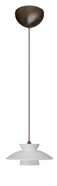 Buy bronze-with-frost-3-125-x-7-x-7-glass-and-white-shade Trilo Pendant by Besa