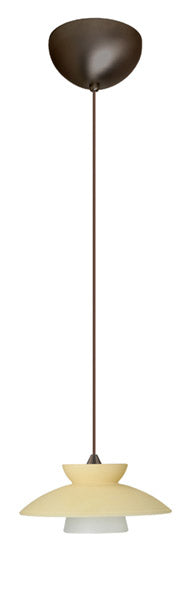 Buy bronze-with-champagne-3-125-x-7-x-7-glass-and-beige-tan-shade Trilo Pendant by Besa