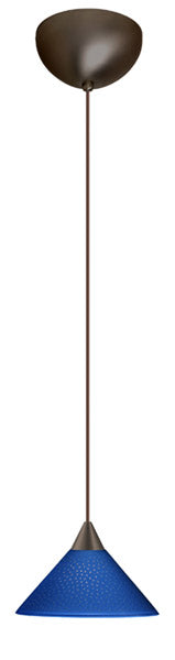 Buy bronze-with-blue-starpoint-2-5-x-5-5-x-5-5-glass-and-blue-shade Kona Pendant by Besa