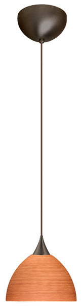 Buy bronze-with-cherry-4-x-6-x-6-glass-and-amber-brown-shade Brella Pendant by Besa