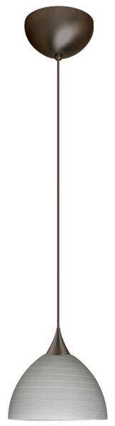 Buy bronze-with-titan-4-x-6-x-6-glass-and-white-shade Brella Pendant by Besa