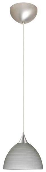 Buy satin-nickel-with-titan-4-x-6-x-6-glass-and-white-shade Brella Pendant by Besa