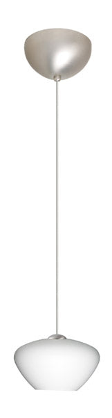 Buy satin-nickel-with-opal-matte-3-125-x-5-375-x-5-375-glass-and-white-shade Peri Pendant by Besa