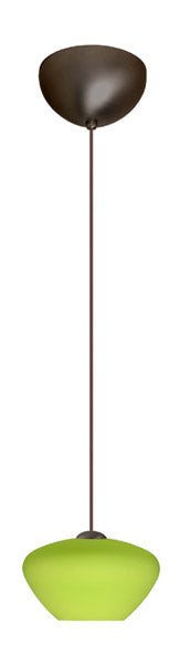 Buy bronze-with-chartreuse-3-125-x-5-375-x-5-375-glass-and-green-shade Peri Pendant by Besa