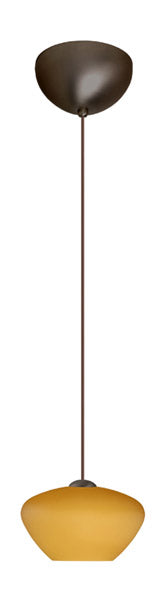 Buy bronze-with-amber-matte-3-125-x-5-375-x-5-375-glass-and-amber-brown-shade Peri Pendant by Besa