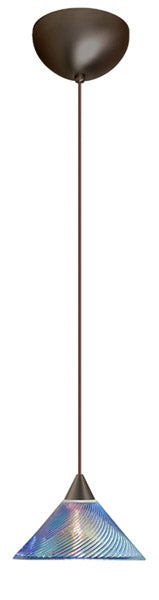 Buy bronze-with-dicro-swirl-2-5-x-5-5-x-5-5-glass-and-blue-shade Kona Pendant by Besa