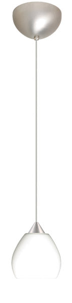Buy satin-nickel-with-opal-matte-3-875-x-4-125-x-4-125-glass-and-white-shade Tay Tay Pendant by Besa