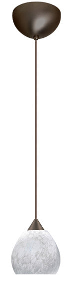 Buy bronze-with-carrera-3-875-x-4-125-x-4-125-glass-and-white-shade Tay Tay Pendant by Besa