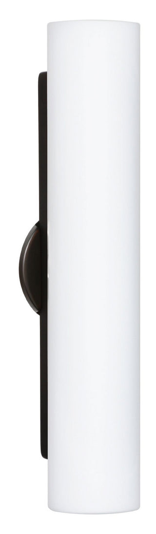 Buy bronze-with-opal-matte-19-75-x-3-75-x-3-5-glass-and-white-shade Baaz Sconce by Besa