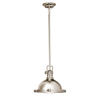 Buy polished-nickel-with-clear-fresnel-glass-and-silver-gray-shade Hatteras Bay Pendant by Kichler