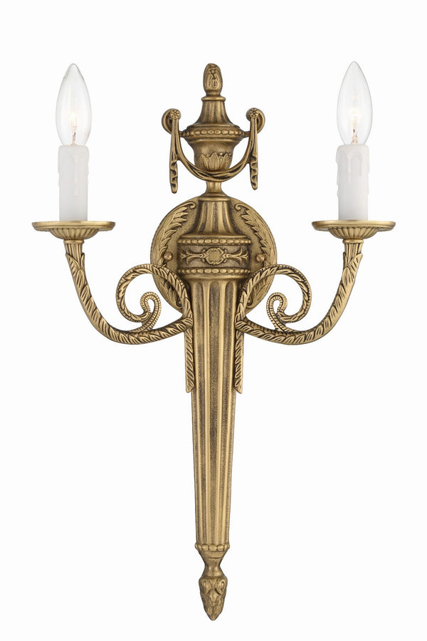 Cast Brass Wall Mount Outdoor (Damp) Sconce by Crystorama
