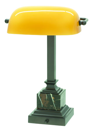 Buy mahogany-bronze-with-glass-glass-and-yellow-shade Shelburne Table Lamp by House of Troy