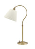 Weathered Brass with Off-White Linen Hardback Glass and Natural/Cream Shade