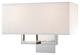 Buy chrome-with-off-white-glass-and-white-shade George Kovacs Outdoor (Damp) Sconce by George Kovacs