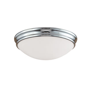 Buy chrome-with-etched-white-glass-and-white-shade Outdoor (Damp) Flush Mount Light by Millennium
