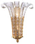 French Gold with White Murano Glass Glass and White Shade