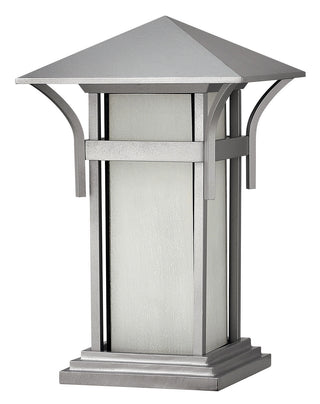 Buy titanium-with-etched-seedy-bound-glass-and-white-shade Harbor Outdoor (Wet) Post Lanterns by Hinkley