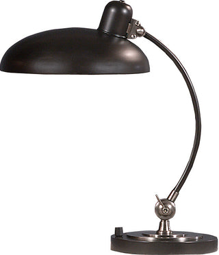 Buy lead-bronze-w-ebonized-nickel-with-metal-shade-glass-and-metal-shade Bruno Table Lamp by Robert Abbey