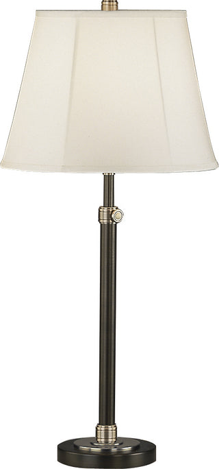 Buy lead-bronze-w-ebonized-nickel-with-ivory-microfiber-fabric-empire-shade-glass-and-natural-cream-shade Bruno Table Lamp by Robert Abbey