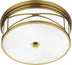 Antique Brass with Frosted White Glass Shade Glass and Frosted Shade