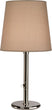 Polished Nickel with Taupe Claiborne Fabric Shade Glass and Beige/Tan Shade