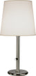 Polished Nickel with Fondine Fabric Shade Glass and White Shade