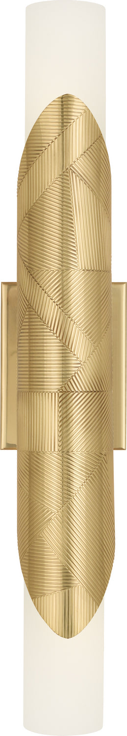 Buy modern-brass-with-frosted-cased-white-glass-shades-glass-and-frosted-shade Michael Berman Brut Sconce by Robert Abbey