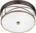 Dark Antique Nickel with Frosted White Glass Shade Glass and Frosted Shade