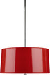 Polished Nickel with Red Ceramik Parchment Shade With Silver Mylar Lining Glass and Red Shade