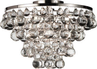 Buy polished-nickel-with-clear-glass-drops-glass-and-clear-shade Bling Flush Mount Light by Robert Abbey