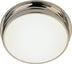 Polished Nickel with White Frosted Glass Shade Glass and White Shade