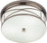 Polished Nickel with White Glass Shade Glass and White Shade