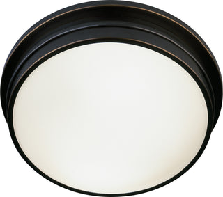 Buy deep-patina-bronze-with-white-frosted-glass-shade-glass-and-white-shade Roderick Flush Mount Light by Robert Abbey