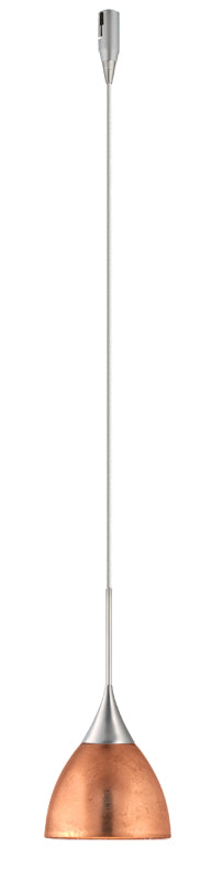 Buy satin-nickel-with-copper-foil-glass-and-amber-brown-shade Divi Pendant by Besa