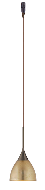 Buy bronze-with-gold-foil-glass-and-amber-brown-shade Divi Pendant by Besa