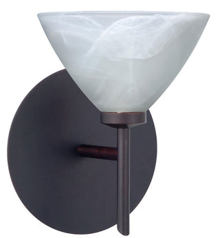 Buy bronze-with-marble-2-875-x-5-x-5-glass-and-white-shade Domi Sconce by Besa