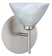 Satin Nickel with Marble 2.875``x 5``x 5`` Glass and White Shade