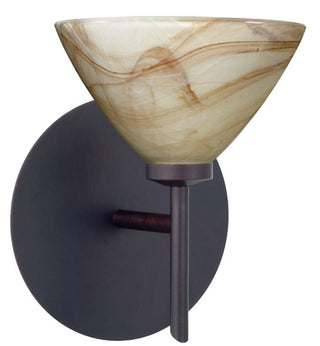 Buy bronze-with-mocha-2-875-x-5-x-5-glass-and-white-shade Domi Sconce by Besa