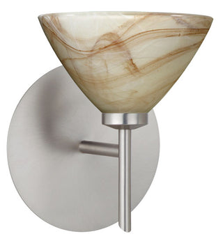 Buy satin-nickel-with-mocha-2-875-x-5-x-5-glass-and-white-shade Domi Sconce by Besa
