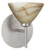 Satin Nickel with Mocha 2.875``x 5``x 5`` Glass and White Shade