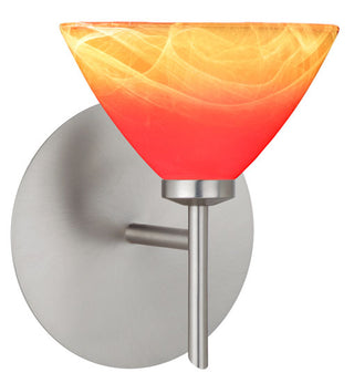 Buy satin-nickel-with-solare-2-875-x-5-x-5-glass-and-amber-brown-shade Domi Sconce by Besa