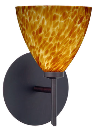 Buy bronze-with-amber-cloud-4-5-x-5-x-5-glass-and-amber-brown-shade Mia Sconce by Besa