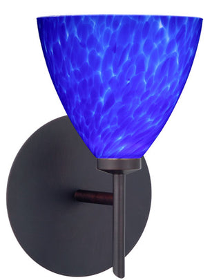 Buy bronze-with-blue-cloud-4-5-x-5-x-5-glass-and-blue-shade Mia Sconce by Besa